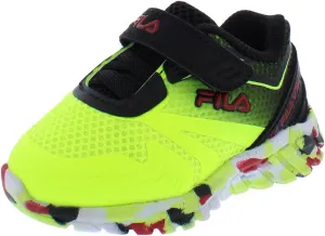 Fila Galaxia 4 Strap Mashup Infant/Toddler Shoes Size 7, Color: Neon Green/Black