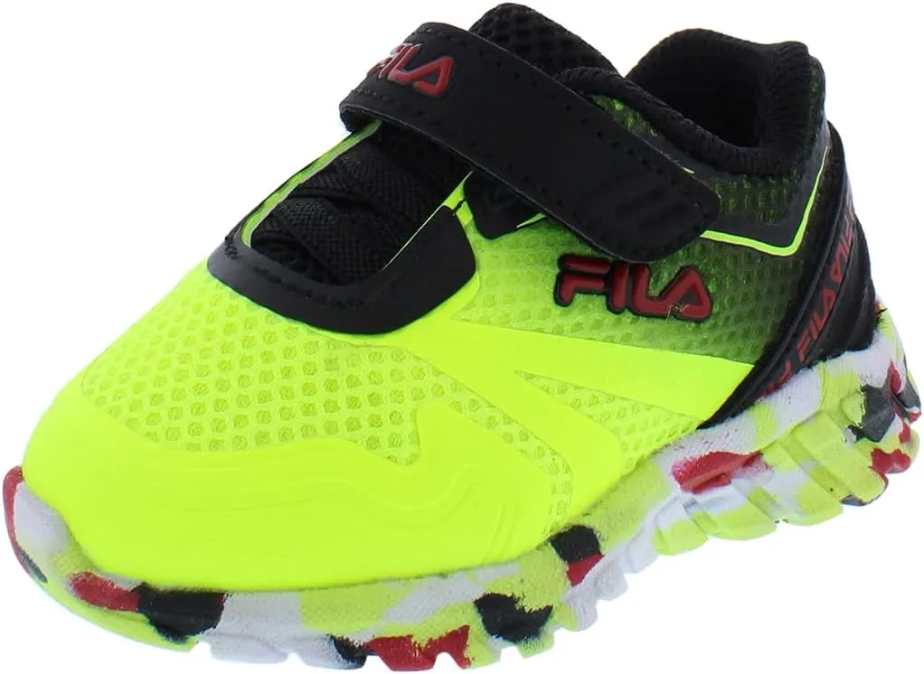 Fila Galaxia 4 Strap Mashup Infant/Toddler Shoes Size 7, Color: Neon Green/Black