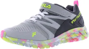 Fila Kids' Cryptonic 7 Strap Mashup Running Shoes Highrise/Safety Yellow/Sugar Plum 3.5