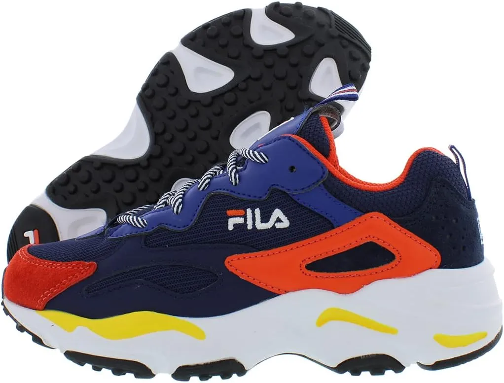 Fila Ray Tracer Boys Shoes Size 4, Color: Blue/Red