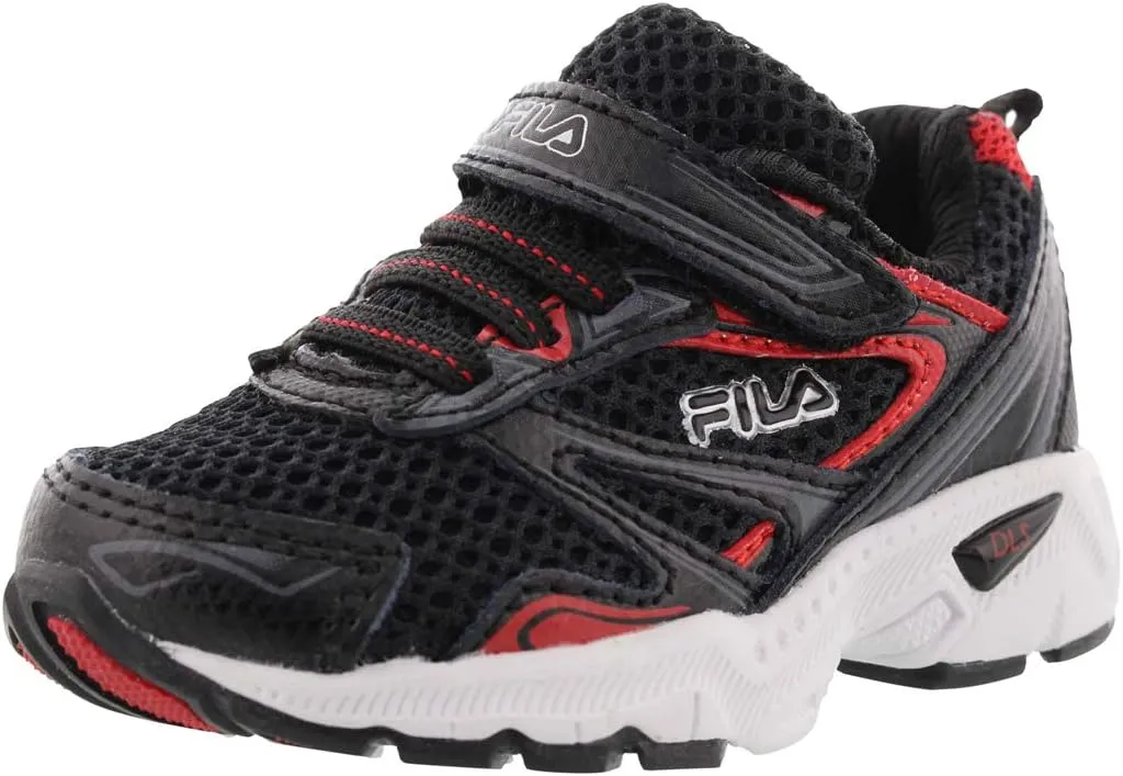 Fila Royalty Strap Running Boy's Shoes Size 8, Color: Black/Red/White
