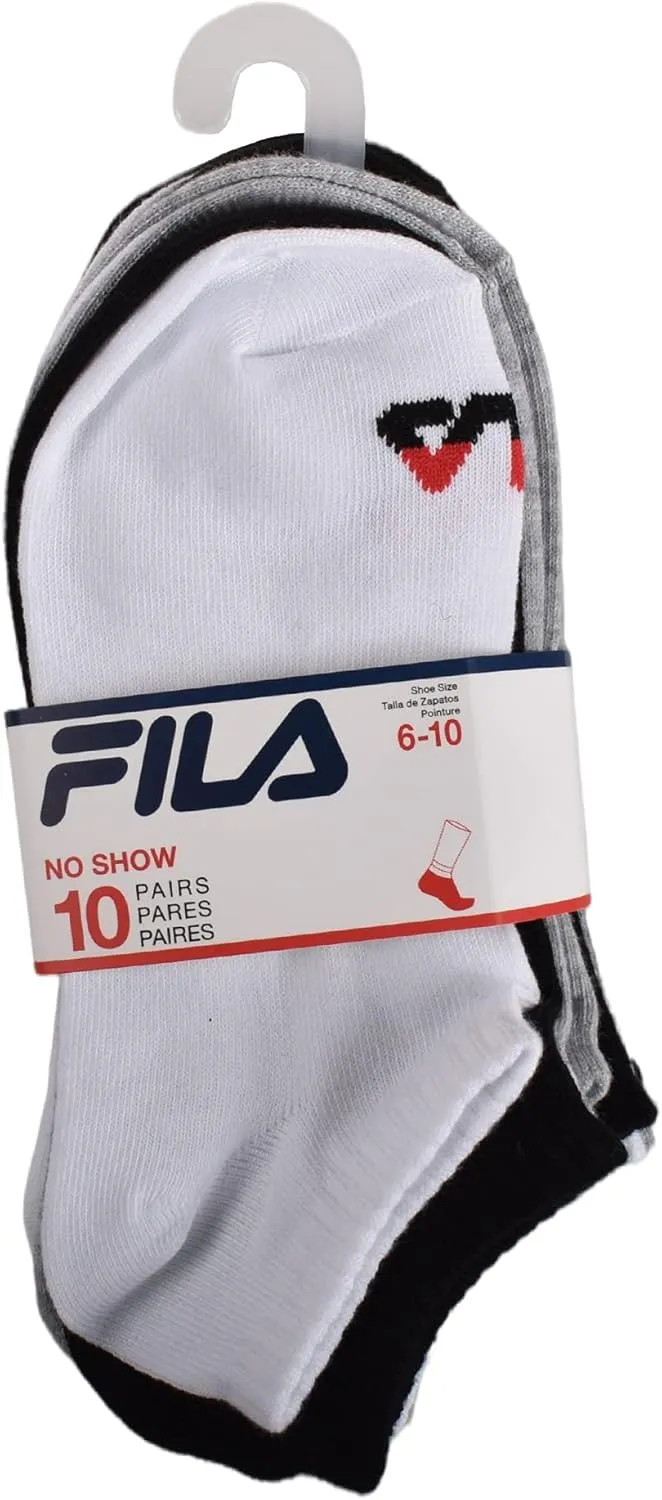 Fila Women's 10 Pack No Show Socks
