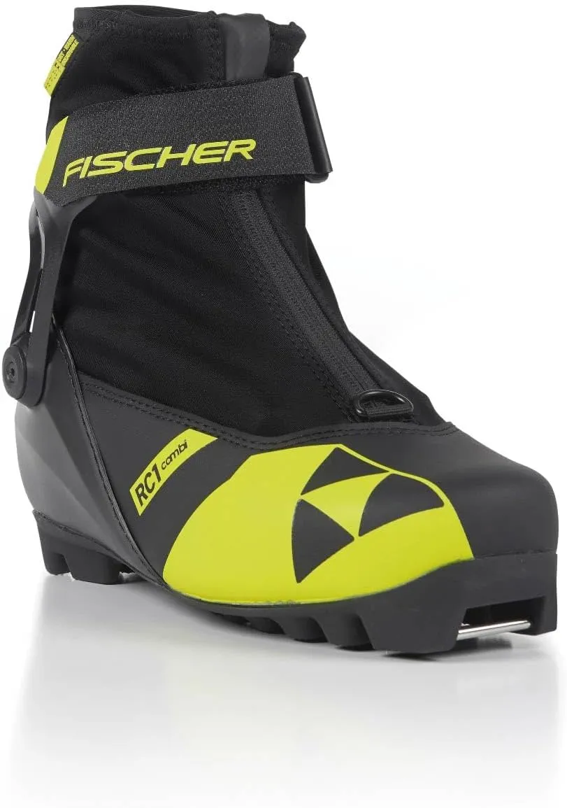 Fischer Junior RC1 Combi Nordic Ski Boots - Classic Roll-Off Breathable Ankle Support Junior Fit Winter Sports Cross-Country Ski Boots