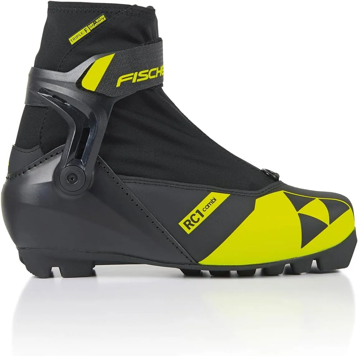 Fischer Junior RC1 Combi Nordic Ski Boots - Classic Roll-Off Breathable Ankle Support Junior Fit Winter Sports Cross-Country Ski Boots