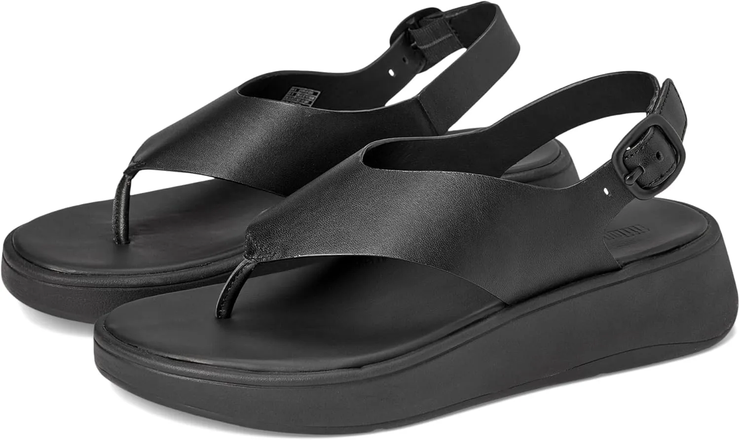 FitFlop Women's F-Mode Leather Flatform Back-Strap Toe/Post Sandals Wedge