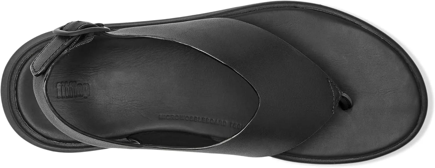 FitFlop Women's F-Mode Leather Flatform Back-Strap Toe/Post Sandals Wedge