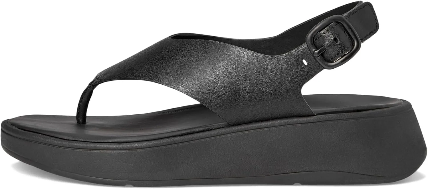 FitFlop Women's F-Mode Leather Flatform Back-Strap Toe/Post Sandals Wedge