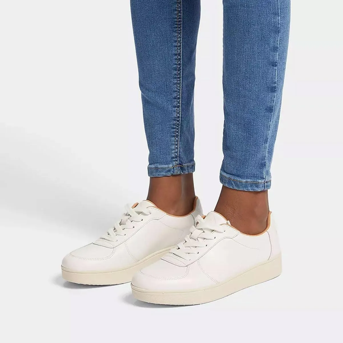 FitFlop Womens Rally Leather/Suede Panel Sneakers