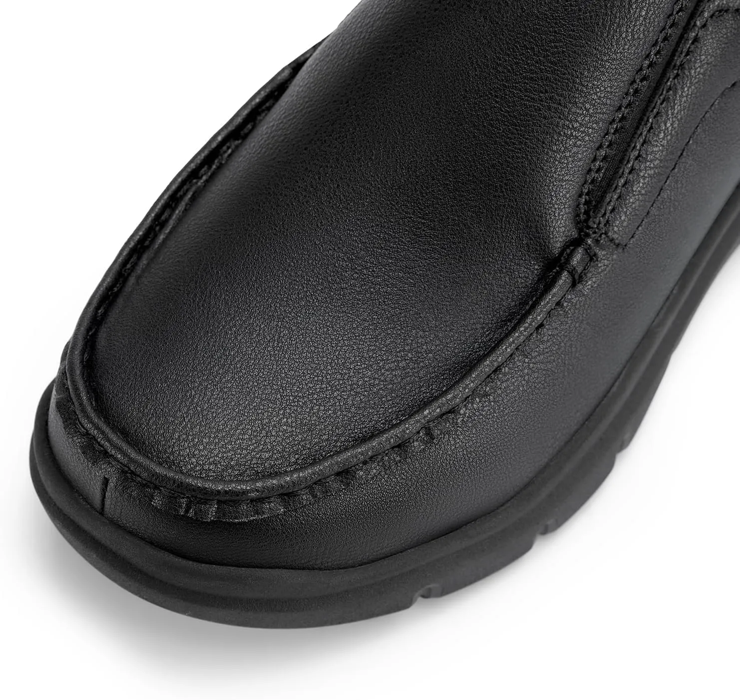 FitVille Wide Slip on Shoes for Men Black Dress Shoes Leather Loafers Business Casual Shoes, Comfortable Simple Shoes - EasyWalk V1