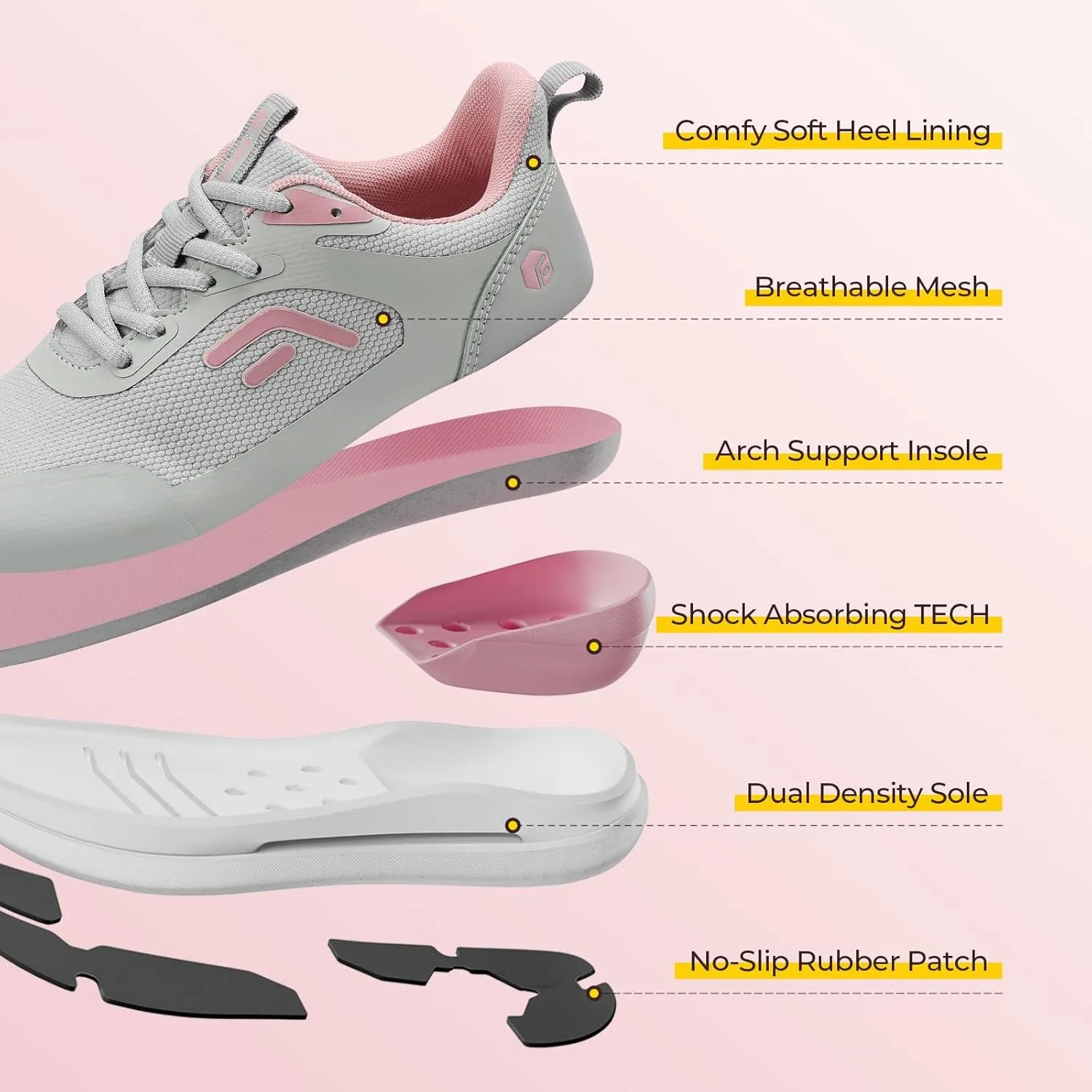 FitVille Wide Width Sneakers for Women Extra Wide Athletic Shoes with Arch Support for Workout Gym Cross Training
