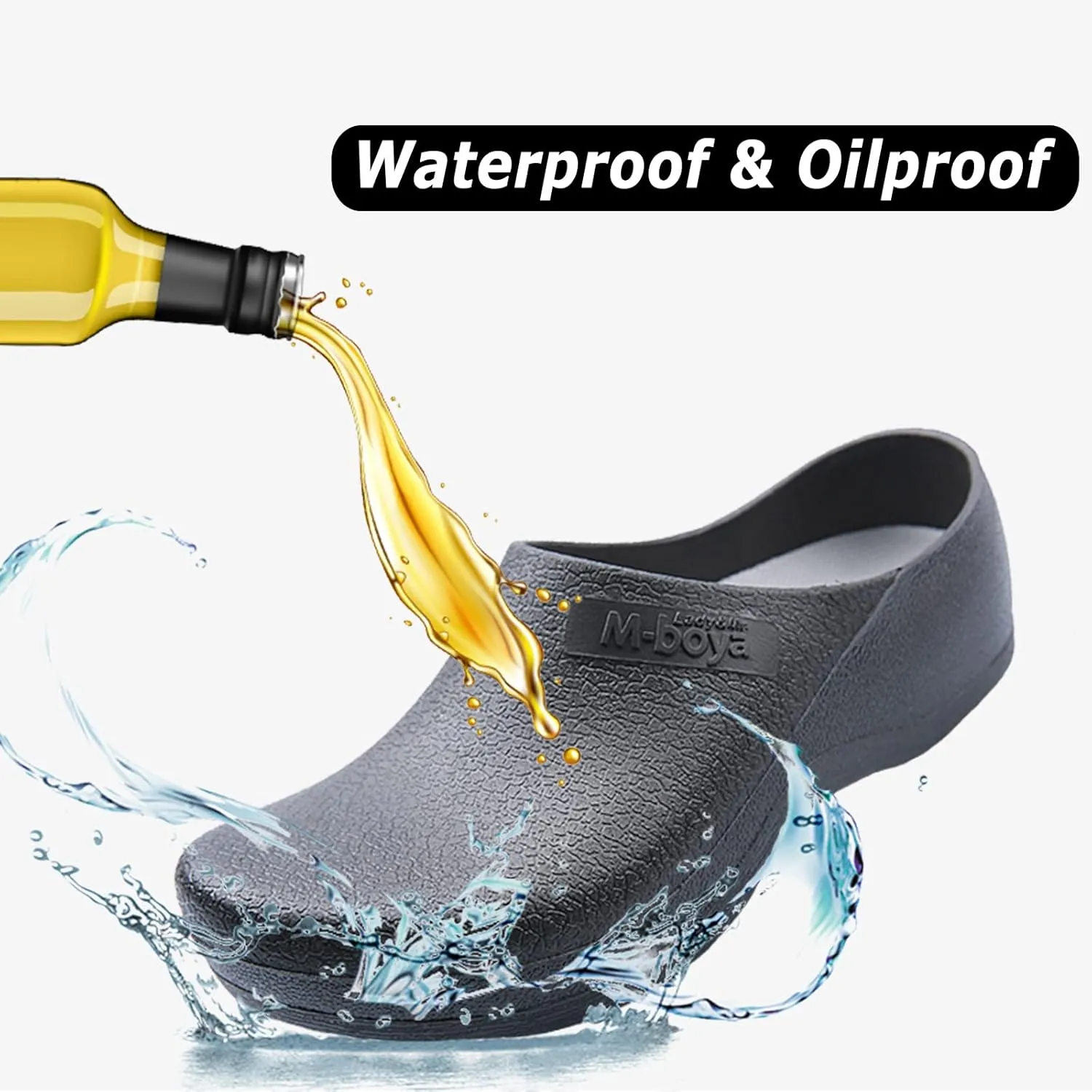 FLIOZY Chef Shoes Men's Professional Non Slip Waterproof Work Shoes Women's Nursing Shoes Garden Shoes for Hospital Garden Kitchen Unisex