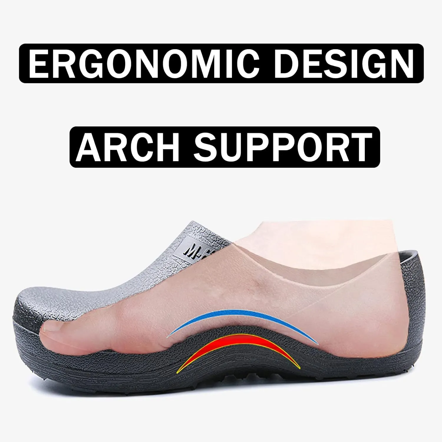 FLIOZY Chef Shoes Men's Professional Non Slip Waterproof Work Shoes Women's Nursing Shoes Garden Shoes for Hospital Garden Kitchen Unisex