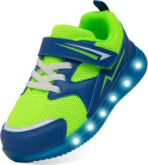 Floranate Light Up Toddler Boys Girls Shoes LED Flashing Lightweight Tennis Walking Sneakers for Toddler and Little Kid
