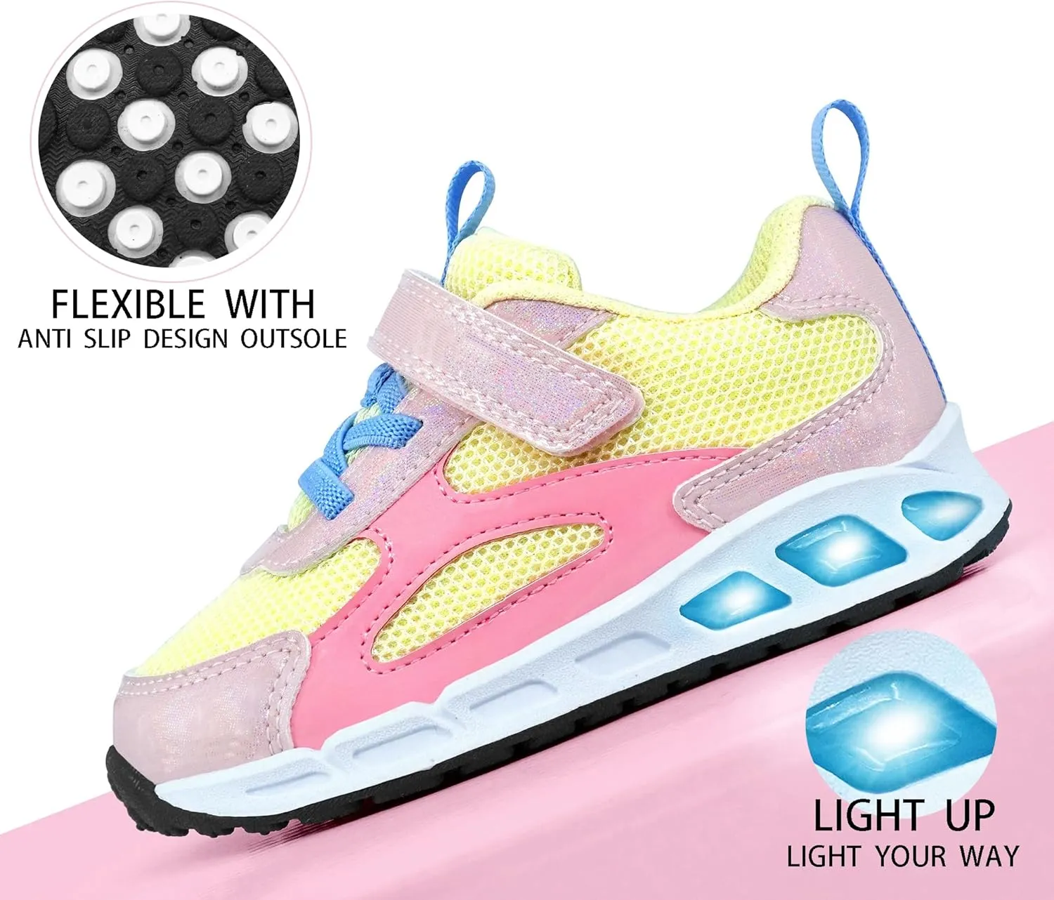 Floranate Light Up Toddler Boys Girls Shoes LED Flashing Lightweight Tennis Walking Sneakers for Toddler and Little Kid
