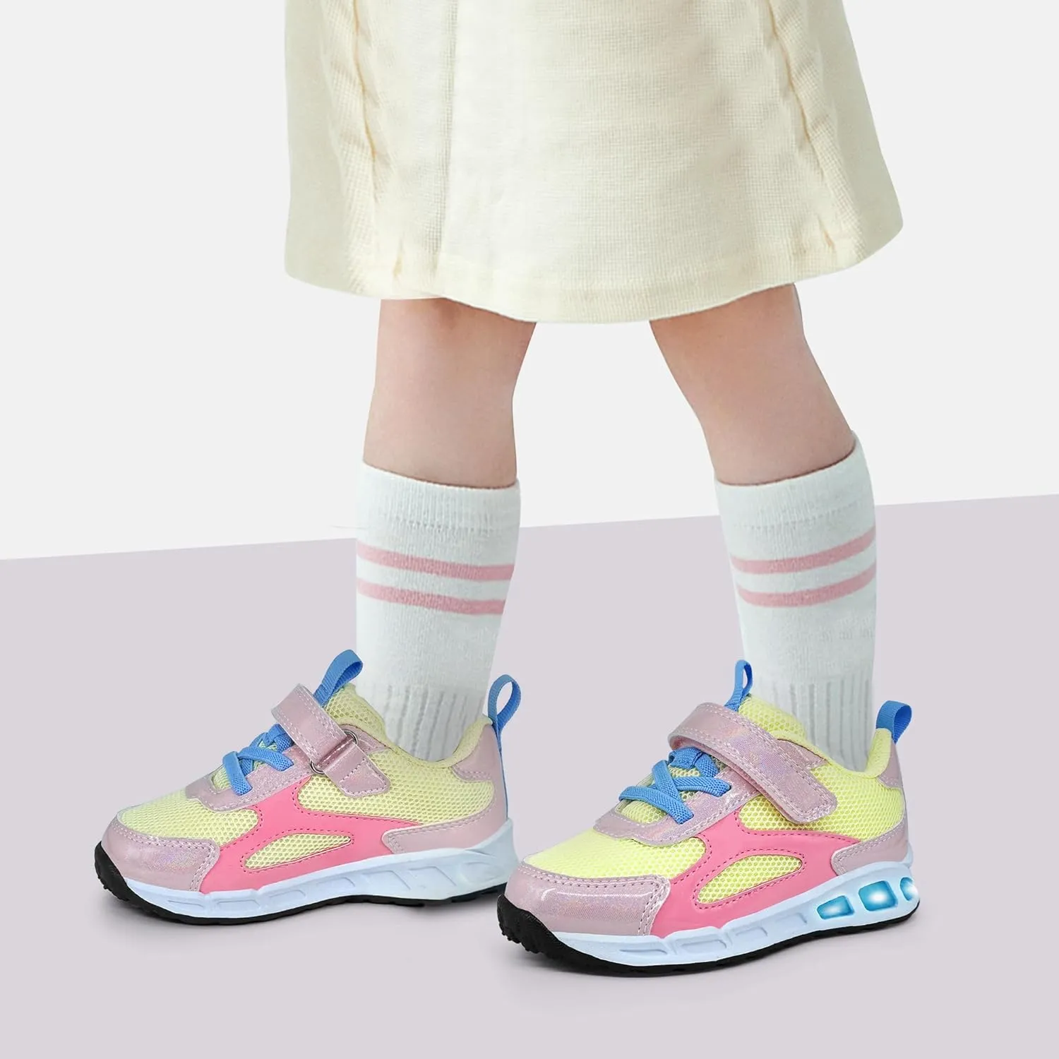 Floranate Light Up Toddler Boys Girls Shoes LED Flashing Lightweight Tennis Walking Sneakers for Toddler and Little Kid