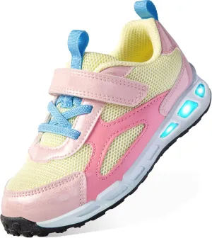 Floranate Light Up Toddler Boys Girls Shoes LED Flashing Lightweight Tennis Walking Sneakers for Toddler and Little Kid