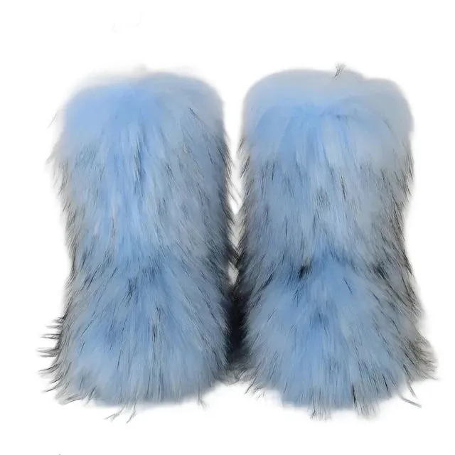 Fluffy Fox Fur Boots