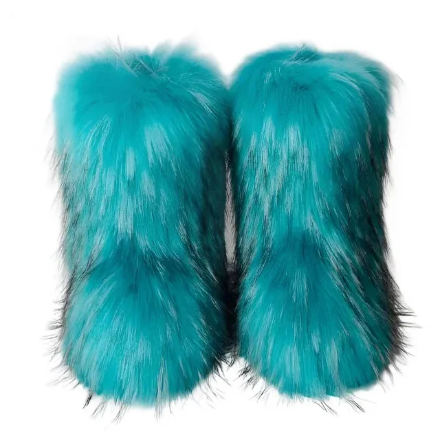 Fluffy Fox Fur Boots