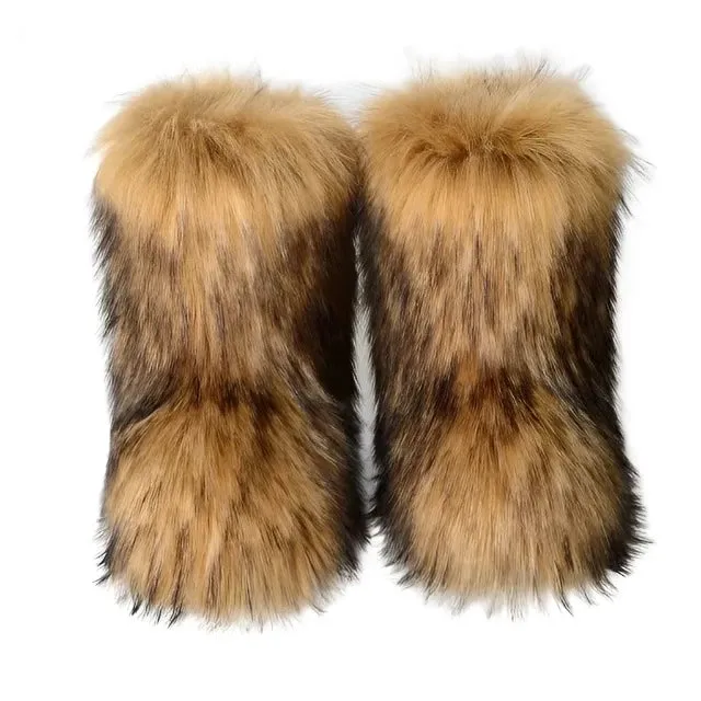 Fluffy Fox Fur Boots