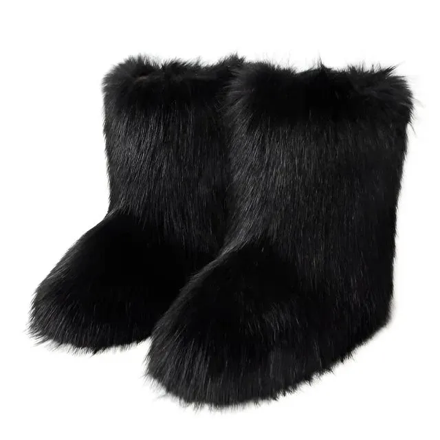 Fluffy Fox Fur Boots