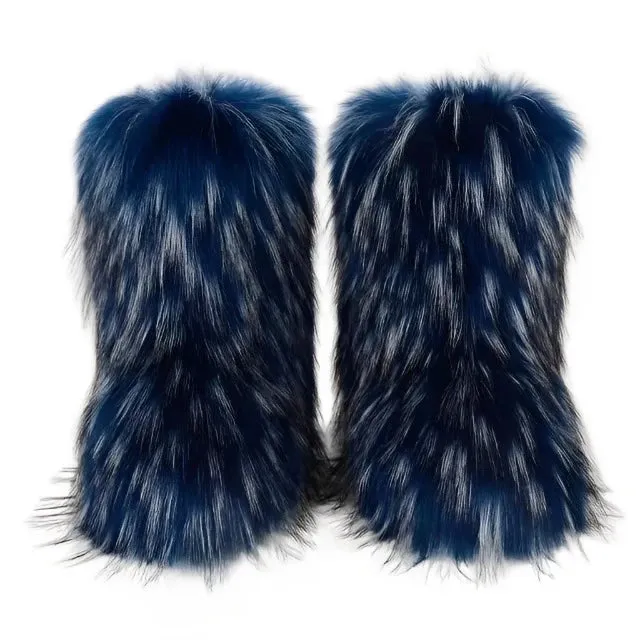 Fluffy Fox Fur Boots