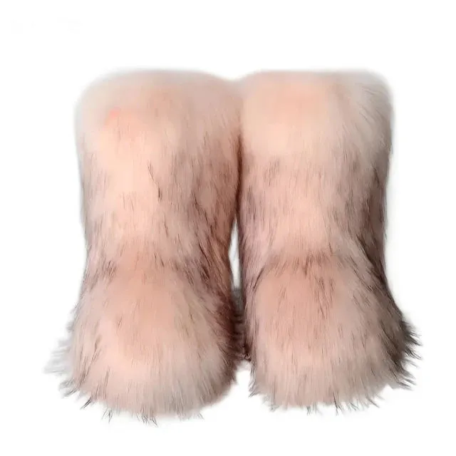 Fluffy Fox Fur Boots