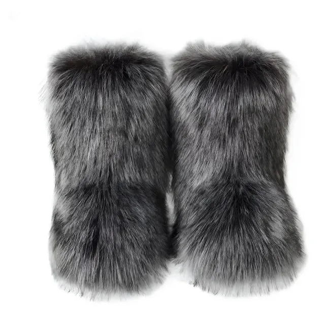 Fluffy Fox Fur Boots