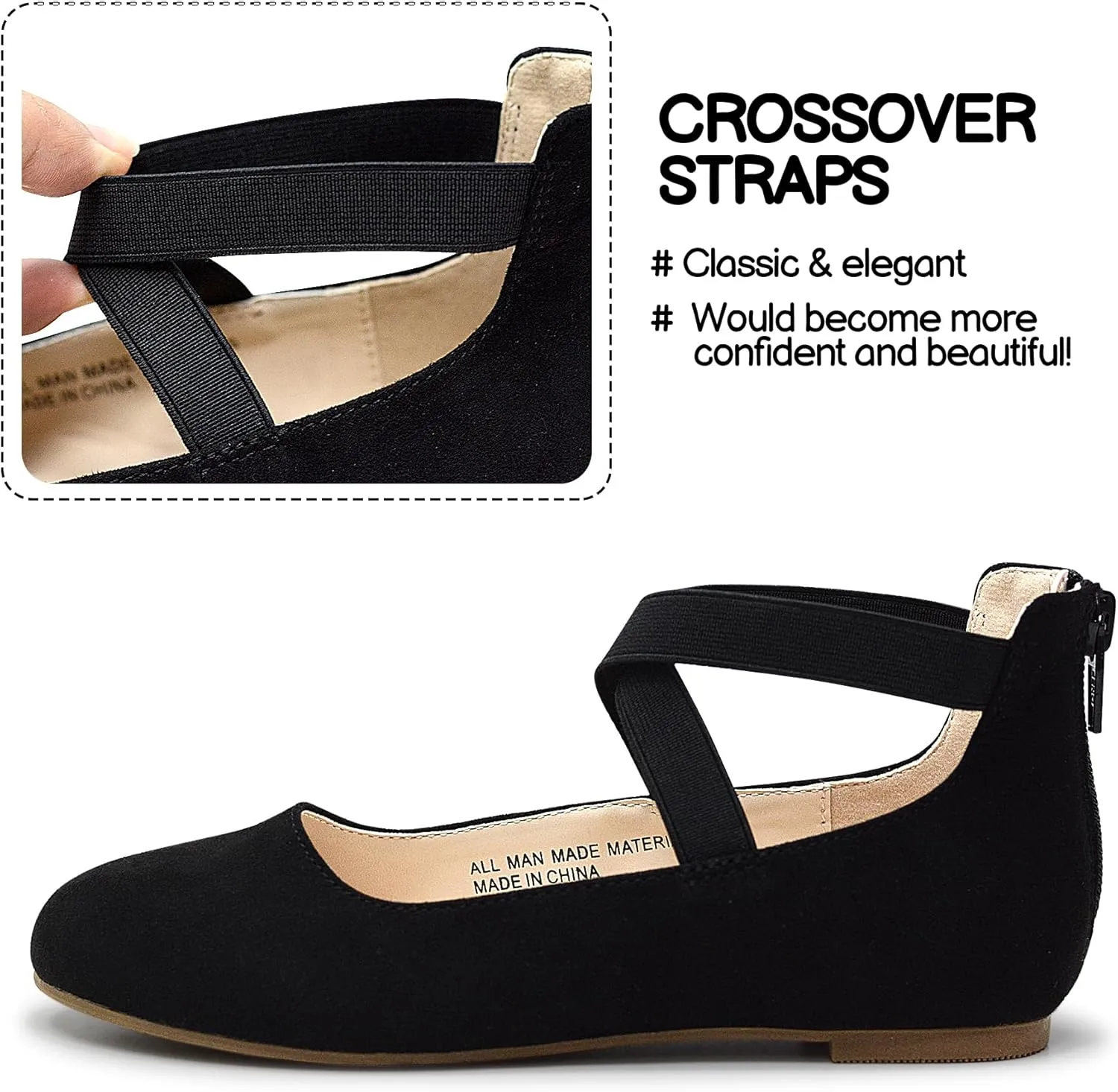 FLYFUPPY Girls Dress Shoes Mary Jane Shoes for Girl Ballet Flats with Ankle Strap