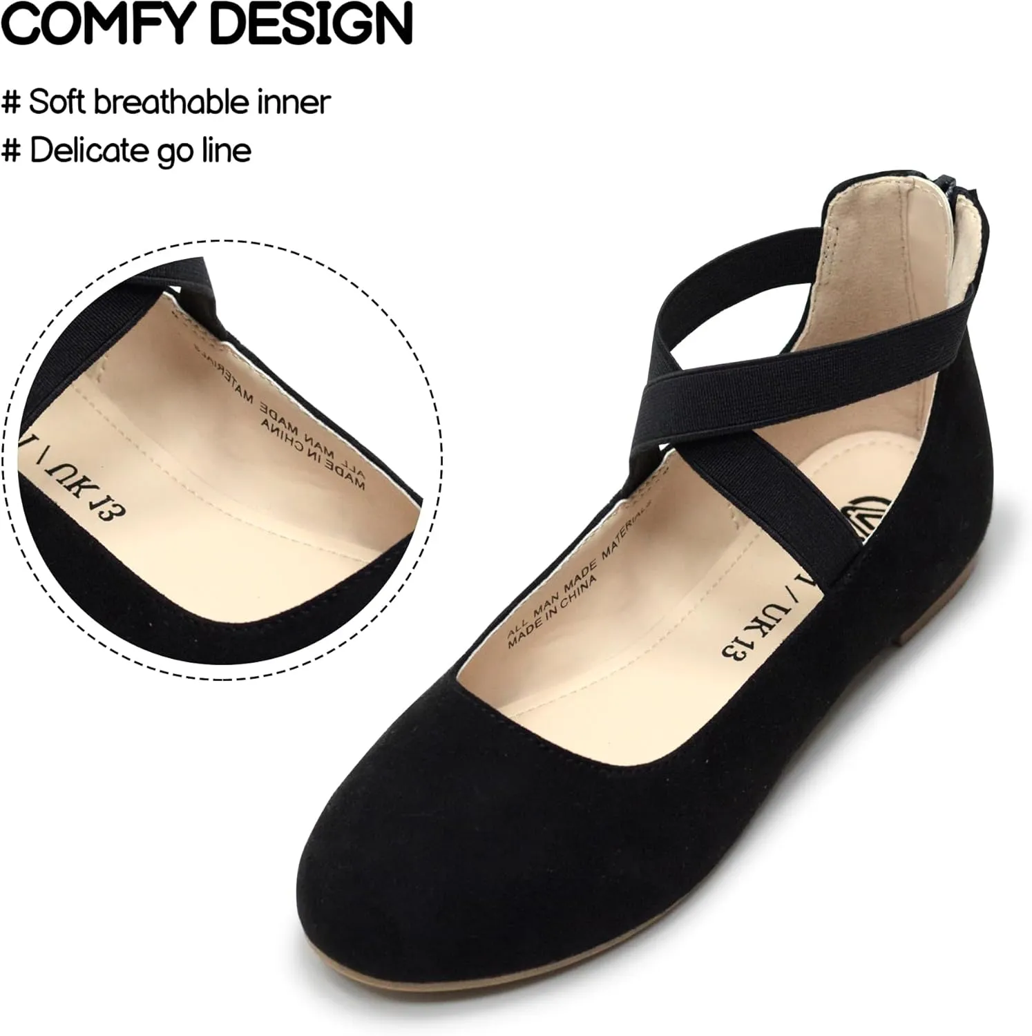 FLYFUPPY Girls Dress Shoes Mary Jane Shoes for Girl Ballet Flats with Ankle Strap