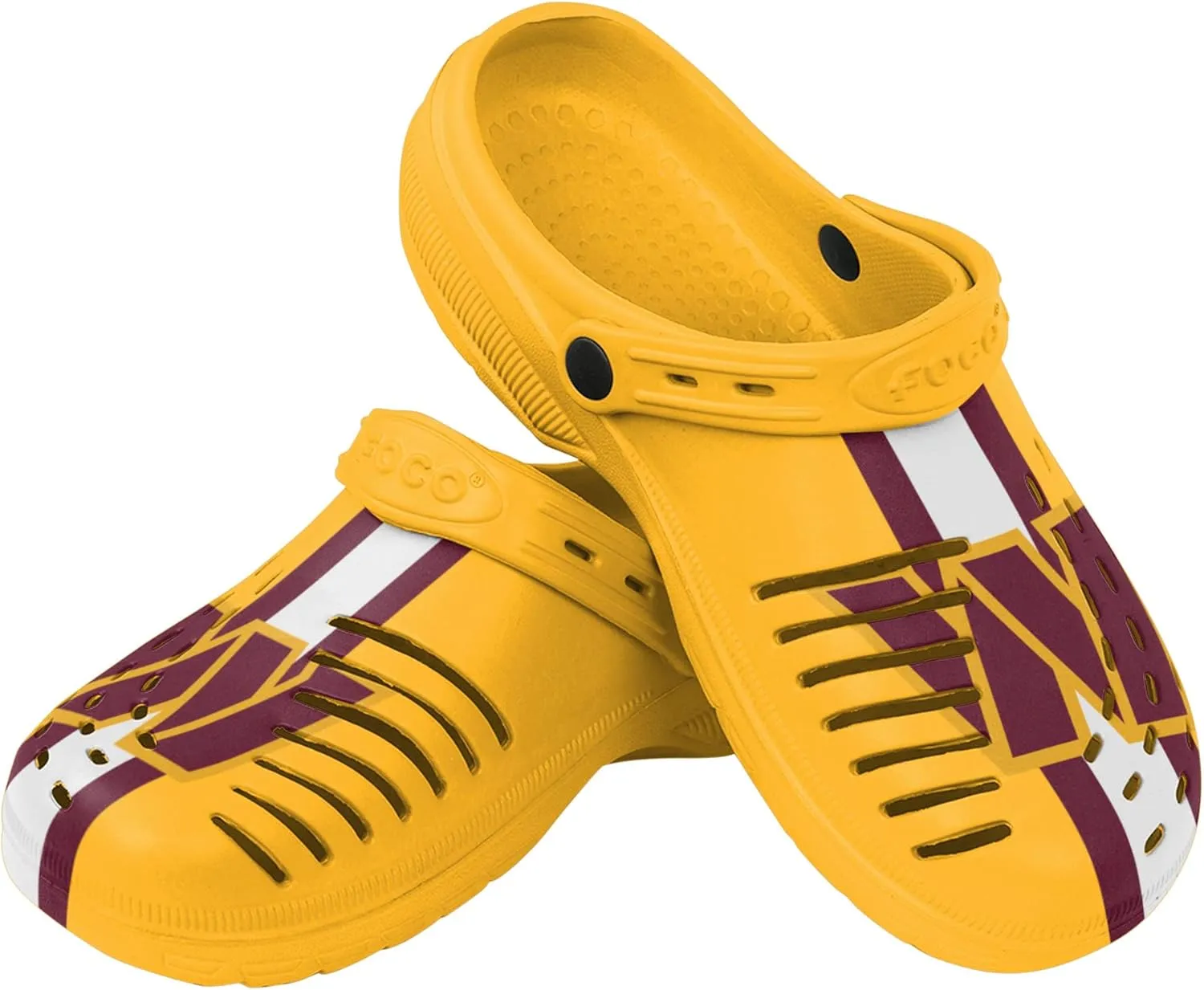 FOCO Men's NFL Logo Team Stripe Garden Water Sandals Shoes Slipper Clogs with Strap