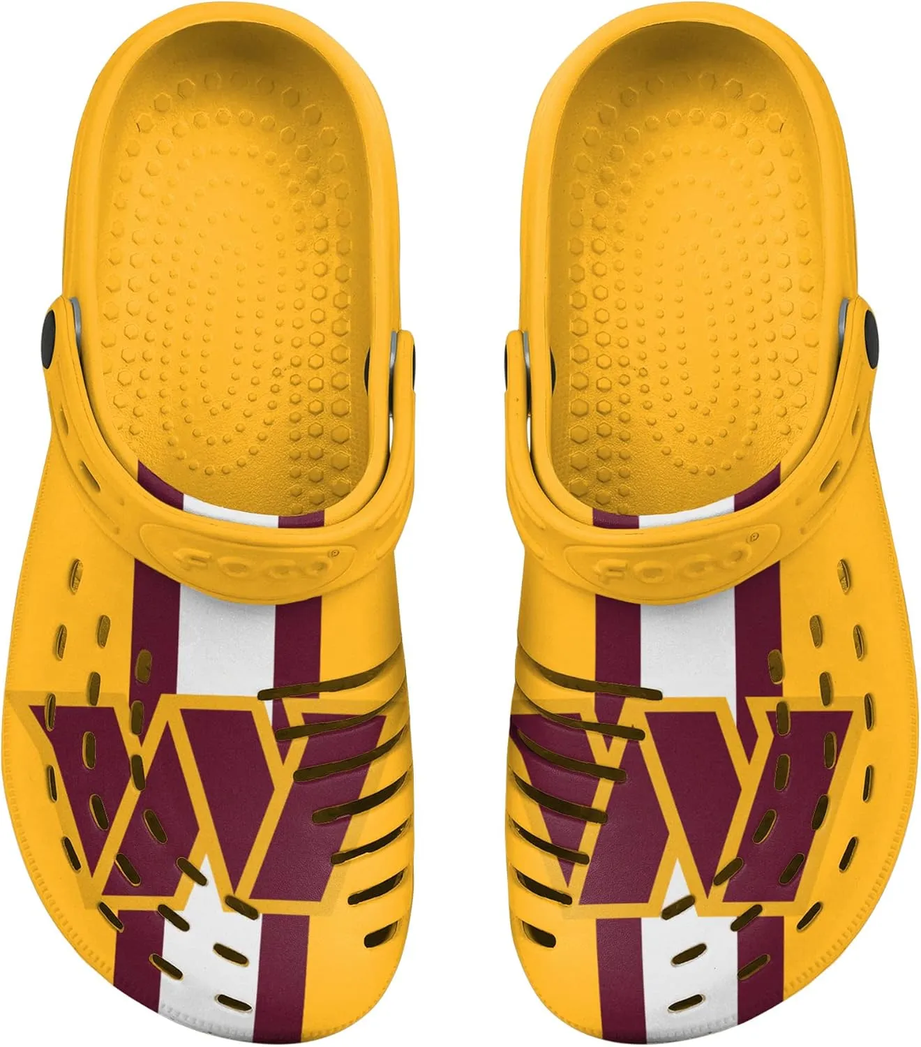 FOCO Men's NFL Logo Team Stripe Garden Water Sandals Shoes Slipper Clogs with Strap