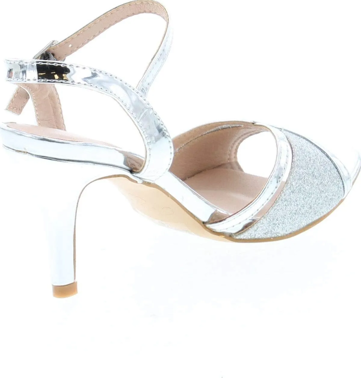 Forever Villa-04 Women's Glitter Metallic Ankle Strap Buckle Wrapped Heel Sandals