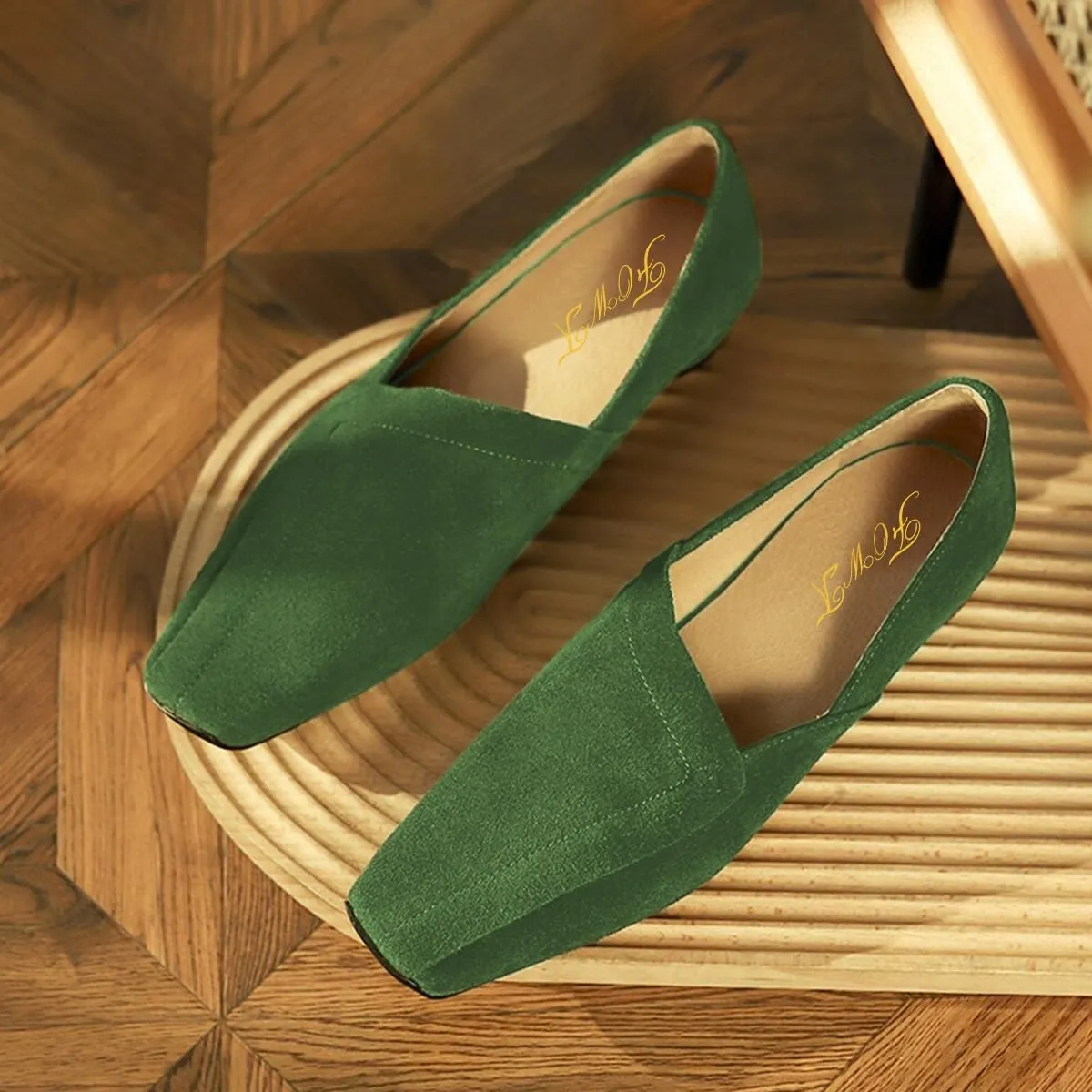 FOWT Women Comfy Closed Square Toe Block Low Heel Loafers Slip On Ladies Casual Daily Shoes Size 4-16 US