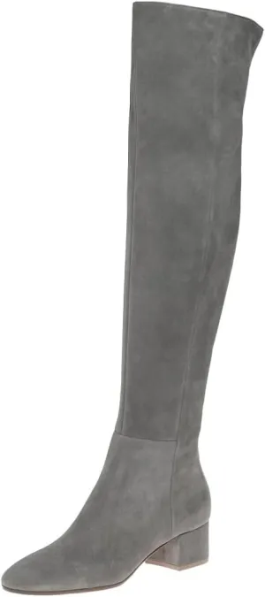 FOWT Women Round Toe Stretchy Over The Knee Boots Block Low Heel Thigh High Boot Side Zipper Comfy Winter Outdoor Warm Dress Shoes Size 4-16 US