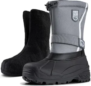FREE SOLDIER Mens Snow Boots Insulated Waterproof Hiking Winter Shoes Nonslip Outdoor Ankle Cold Weather Boots