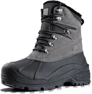 FREE SOLDIER Mens Snow Boots Warm Fleece Lining Winter Ski Shoes Waterproof Insulated Booties