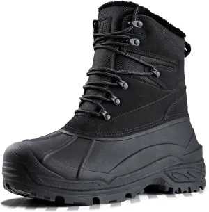 FREE SOLDIER Mens Snow Boots Warm Fleece Lining Winter Ski Shoes Waterproof Insulated Booties