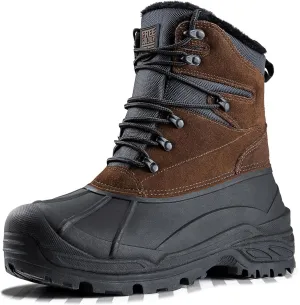 FREE SOLDIER Mens Snow Boots Warm Fleece Lining Winter Ski Shoes Waterproof Insulated Booties