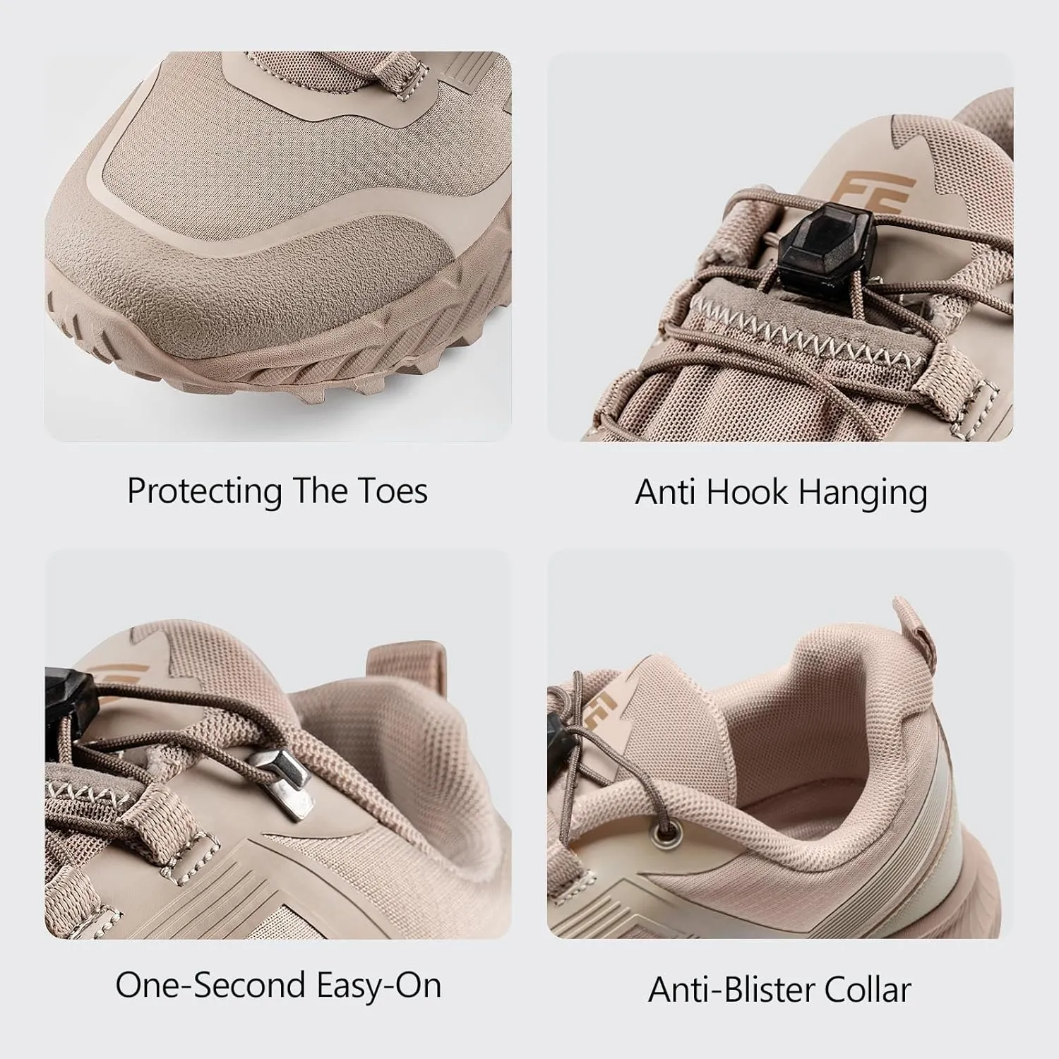 FREE SOLDIER Men's Trail Running Hiking Tactical Shoes - Breathable Lightweight Non-Slip Outdoor Sneakers for Walking Gym Backpacking Athletic Shoes