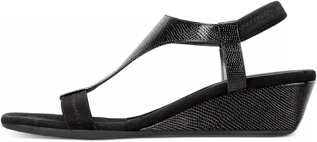 FSJ Women Open Toe Low Wedge Heel Sandals T-Strap Comfy Padded Sole Ankle Strap Casual Beach Travel Summer Sandals Size 4-15 US