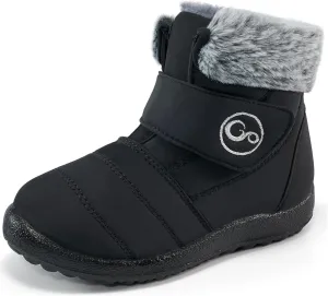 FUDYNMALC Girls Boys Winter Snow Boots - Comfortable Warm Toddler Winter Shoes Waterproof Lightweight Kids Ankle Booties Outdoor Walking