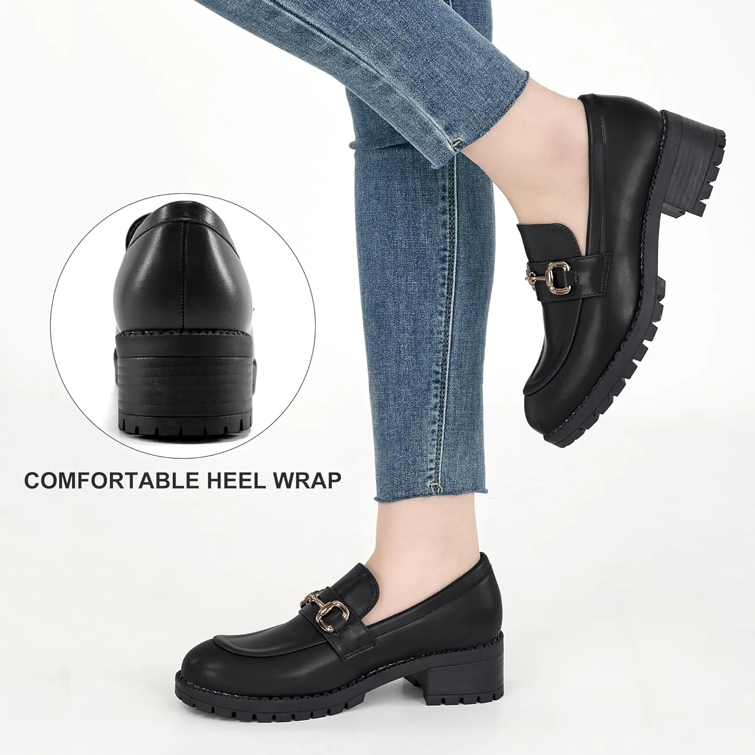 FUDYNMALC Platform Loafers for Women Dress: Casual Comfortable Slip On Chunky Shoes 2025 Walking Penny Footwear for Work Business