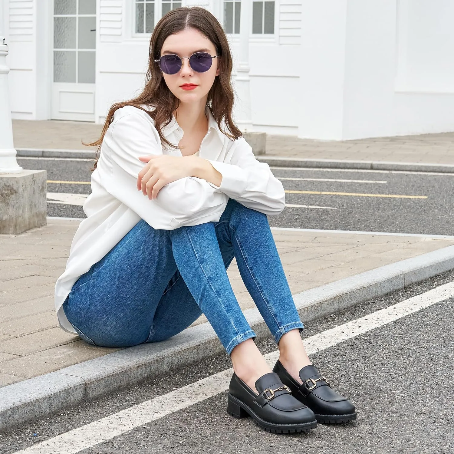 FUDYNMALC Platform Loafers for Women Dress: Casual Comfortable Slip On Chunky Shoes 2025 Walking Penny Footwear for Work Business