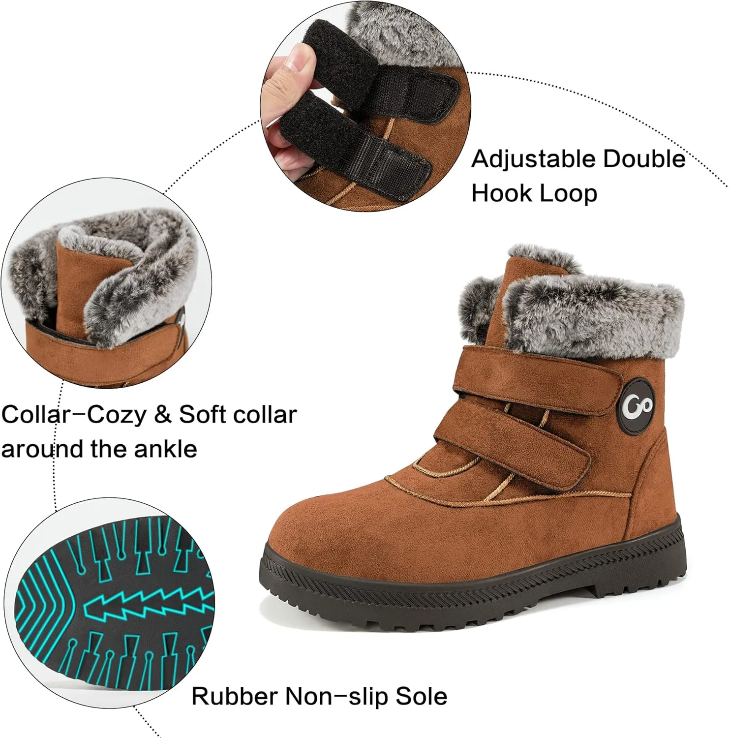FUDYNMALC Women Winter Snow Boots: Warm Fur Lined Womens Ankle Booties - Comfortable Walking Outdoor Boot Cute