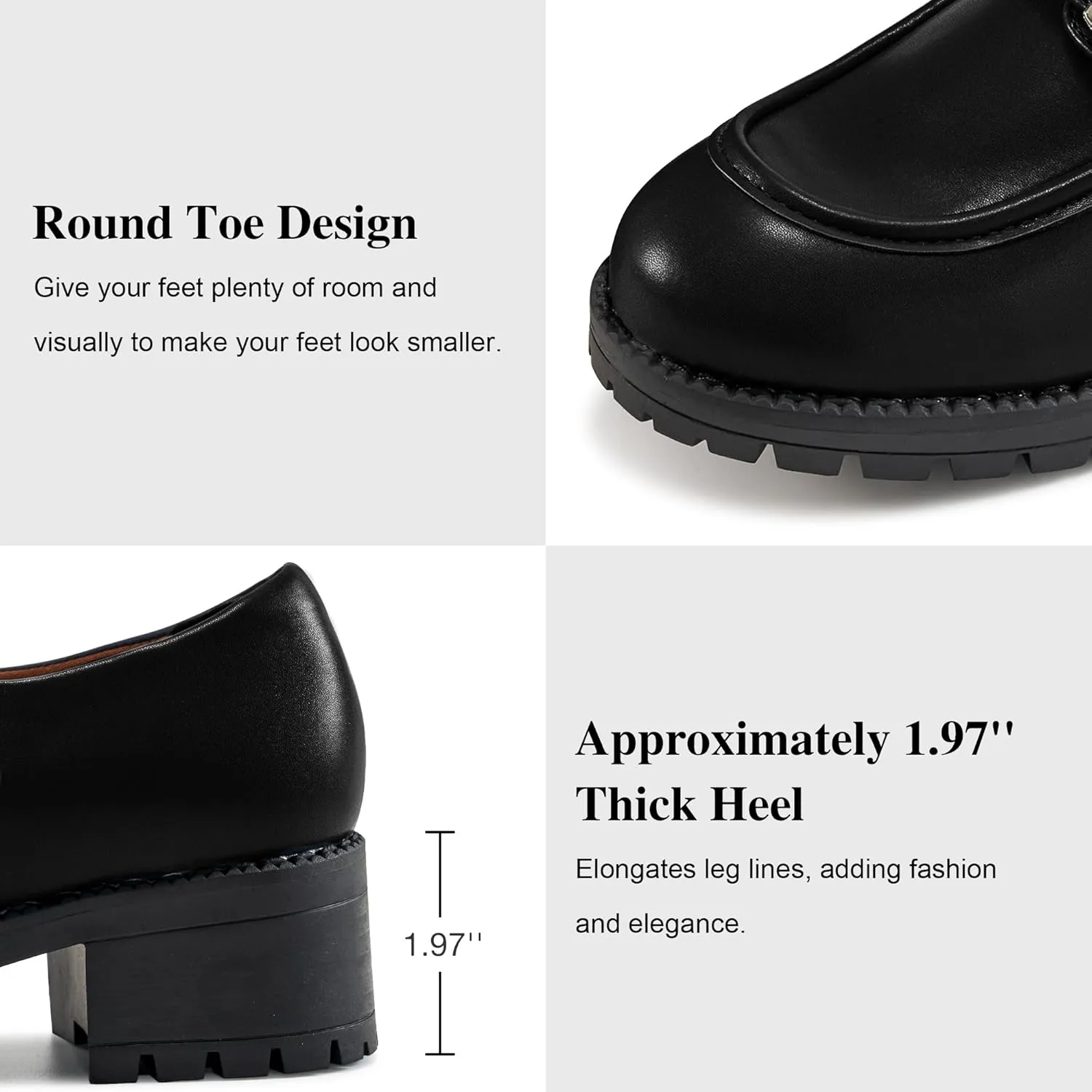 FUDYNMALC Womens Platform Loafers Dressy: 2025 Casual Comfortable Chunky Shoes Ladies Walking Office Footwear with Hook and Loop