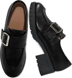 FUDYNMALC Womens Platform Loafers Dressy: 2025 Casual Comfortable Chunky Shoes Ladies Walking Office Footwear with Hook and Loop