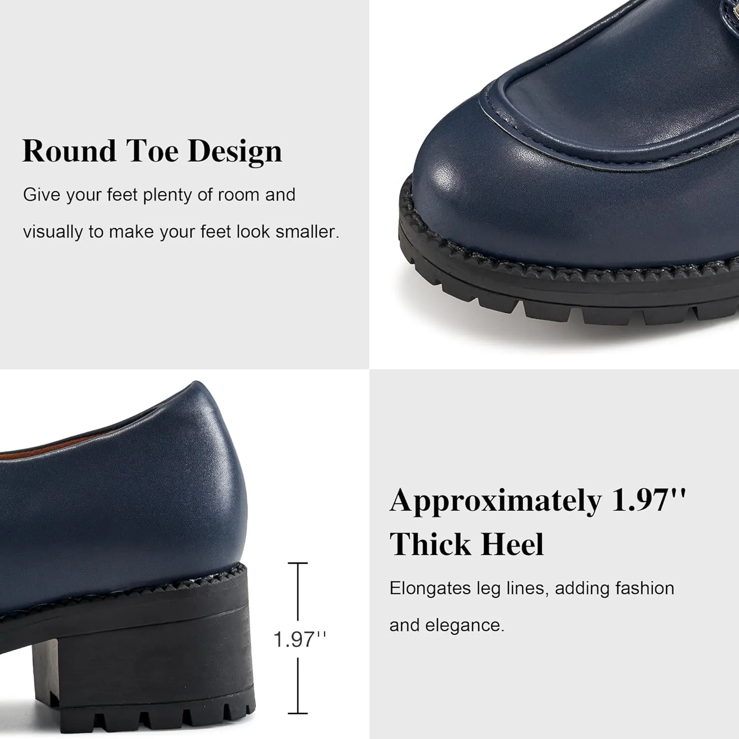FUDYNMALC Womens Platform Loafers Dressy: 2025 Casual Comfortable Chunky Shoes Ladies Walking Office Footwear with Hook and Loop