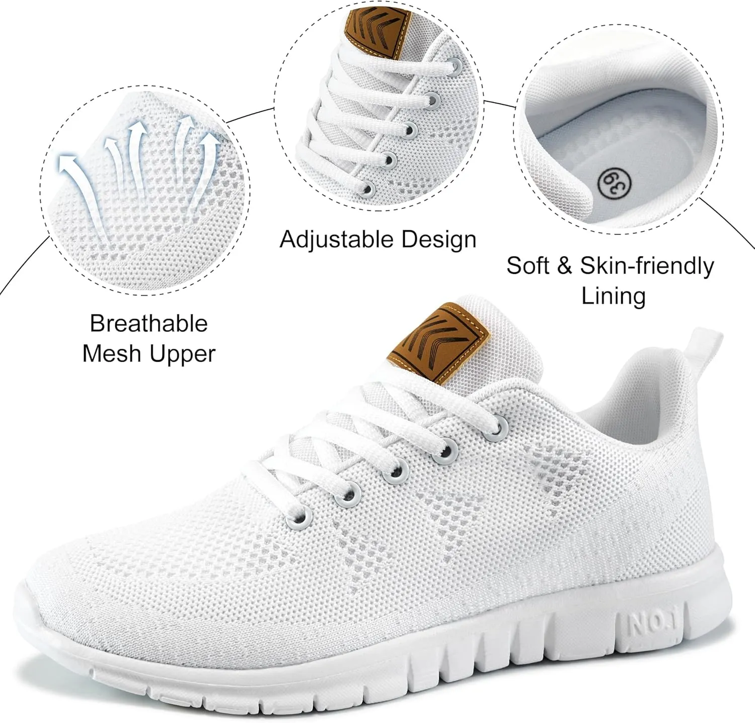 FUDYNMALC Womens Sneakers Tennis Shoes: Fashion Lightweight Non Slip Footwear for Running Walking Casual