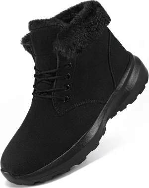 FUDYNMALC Womens Winter Snow Boots: Comfortable Warm Fur Lined Ankle Booties Lightweight Non Slip Walking Shoes Outdoor