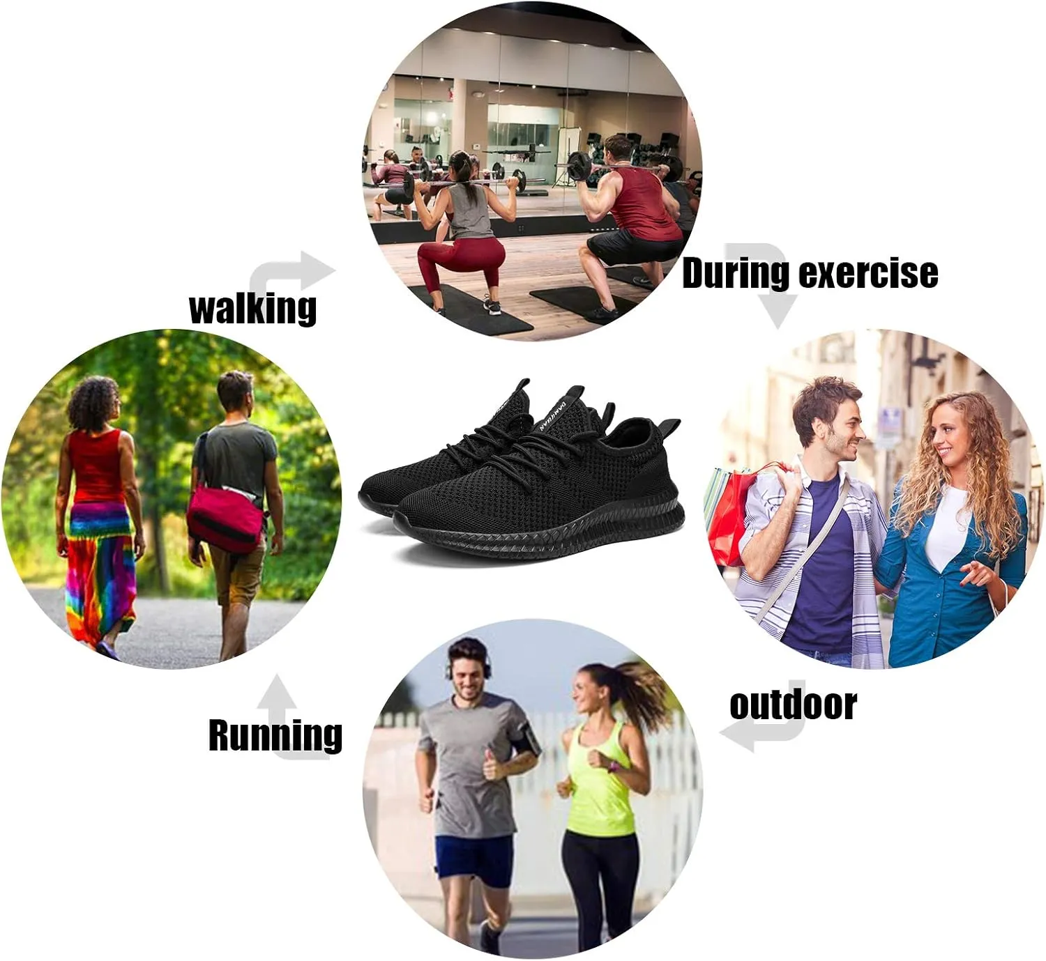 FUJEAK Women Walking Shoes Athletic Casual Road Running Breathable Fashion Sneakers Gym Tennis Lace Up Comfortable Lightweight Shoes